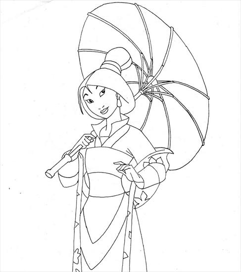 kolorowanki - Księżniczki Disneya Mulan - kolorowanka 6.jpg