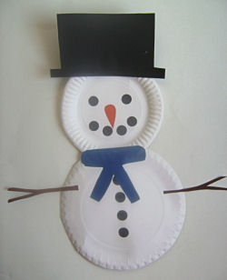 prace z talerzyków papierowych1 - paper_plate_snowman.jpg