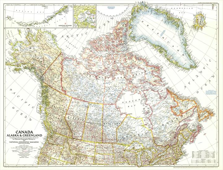 Mapy National Geographic. 539 map. Wysoka jakość - North America - Canada, Alaska, Greenland 1947.jpg